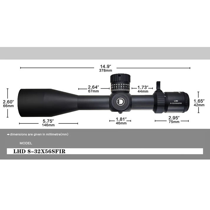 Cannocchiale da puntamento DiscoveryOpt LHD 8-32X56SFIR FFP-Z-MRAD + Attacco, immagine 5 di 11