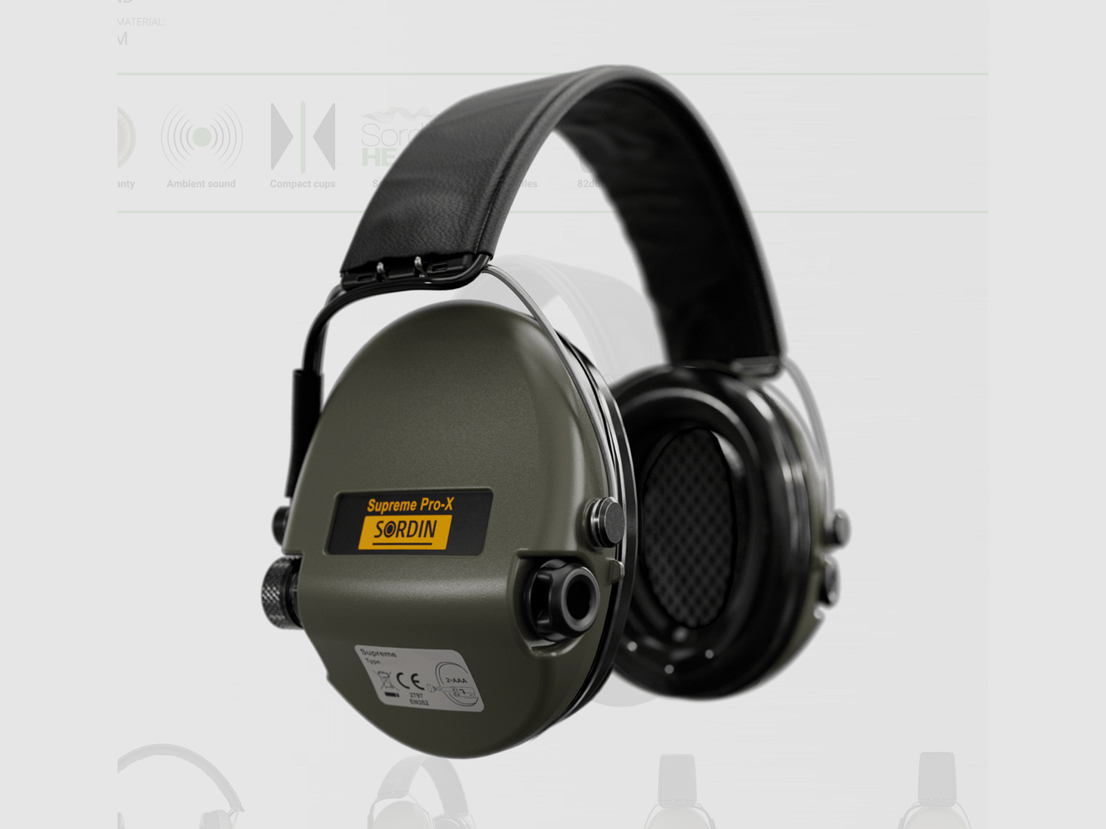 BWare Sordin 75302-X/L-S Elektronischer Gehörschutz Supreme Pro X Headband Grün