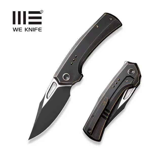 Folding knife WE Knife Nefaris LE No 071/155 Bronze / Black Titanium, Black Stonewashed / Satin CPM 20CV (WE22040D-3)