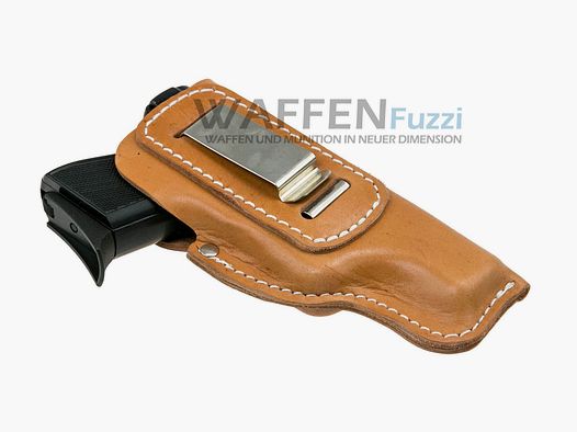 Binnenholster voor kleine tot middelgrote pistolen met clip voor rechtshandigen