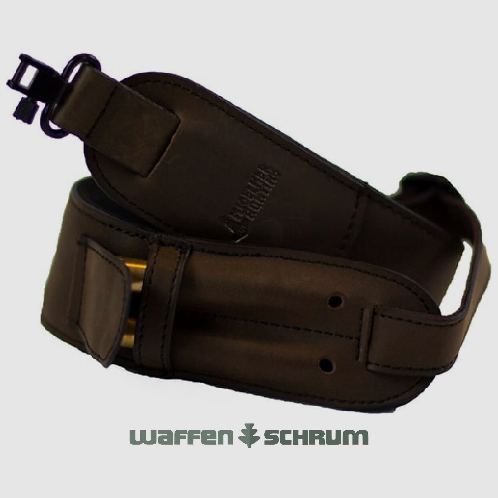 Mjoelner Hunting Gewehrriemen Leder/Neopren - braun - inkl. Riemenbügel abhnehmbar US