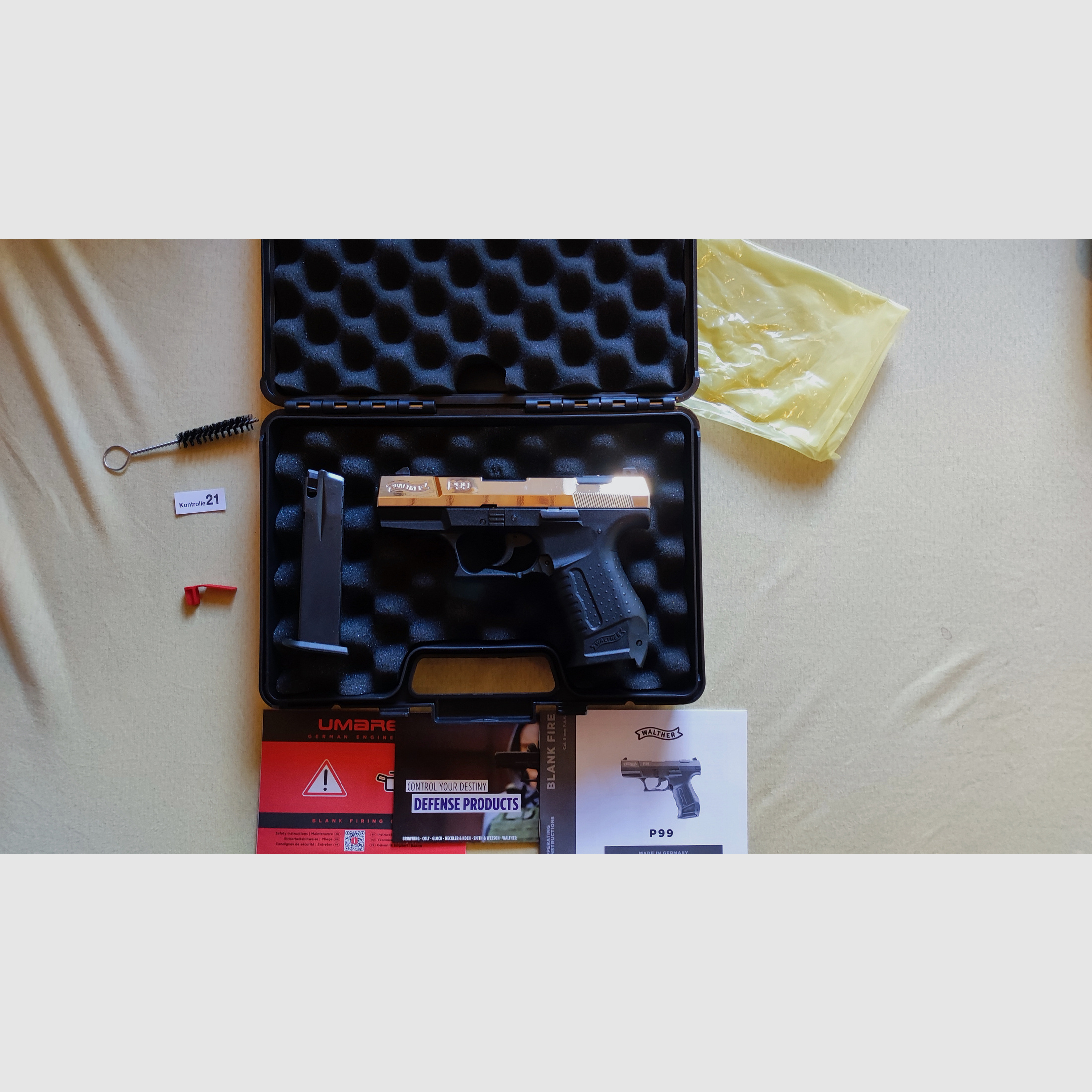 Walther P99 SV Nickel Stahlverschluss 9 mm PAK SRS Waffe