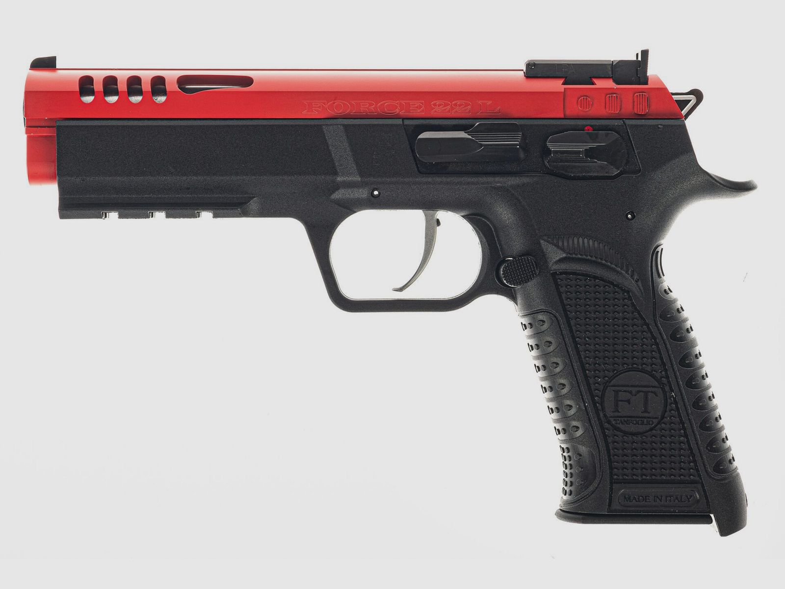 TANFOGLIO Pistool FORCE 22L Zwart/Rood kaliber 22Lr, afbeelding 3 van 4