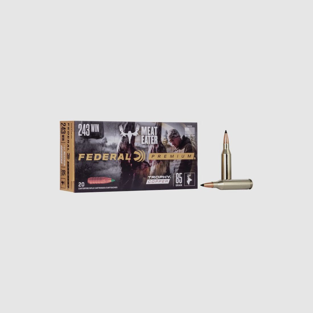 Federal Premium Trophy Copper .243 Win. 85GR 20 cartucce