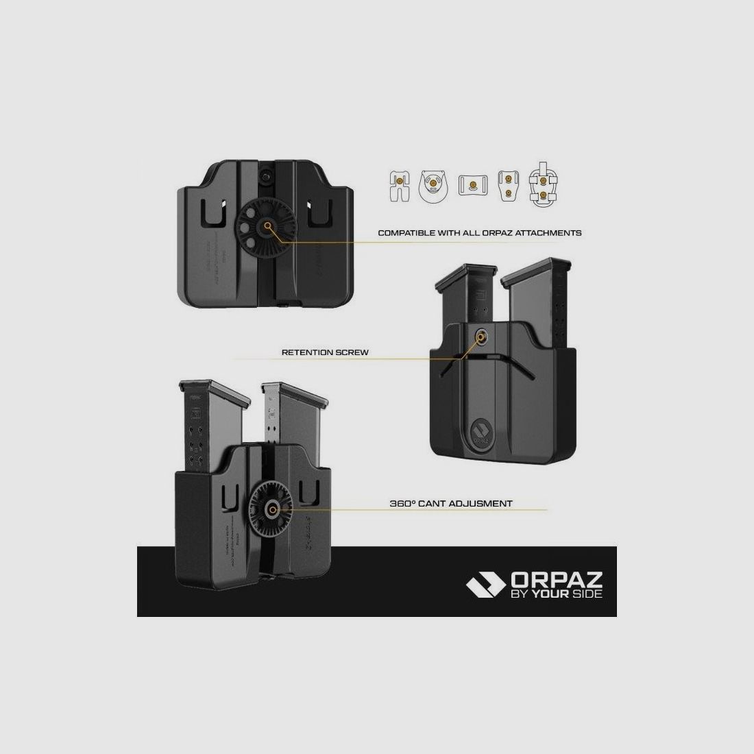 Polymeer magazijnhouder voor GLOCK kal. 9 ORPAZ DEFENSE, afbeelding 5 van 6