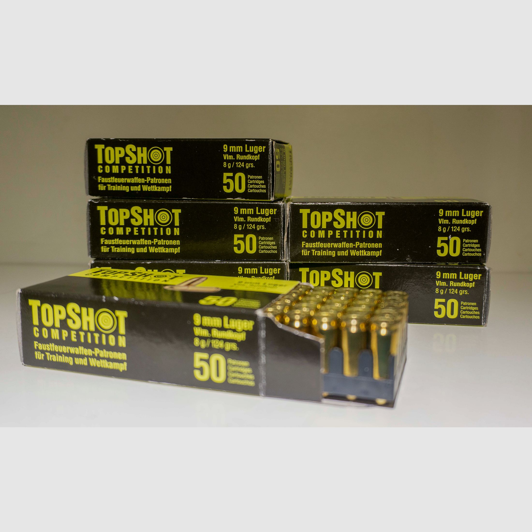 TopShot competition 9mm Luger ammunition VLM round nose
