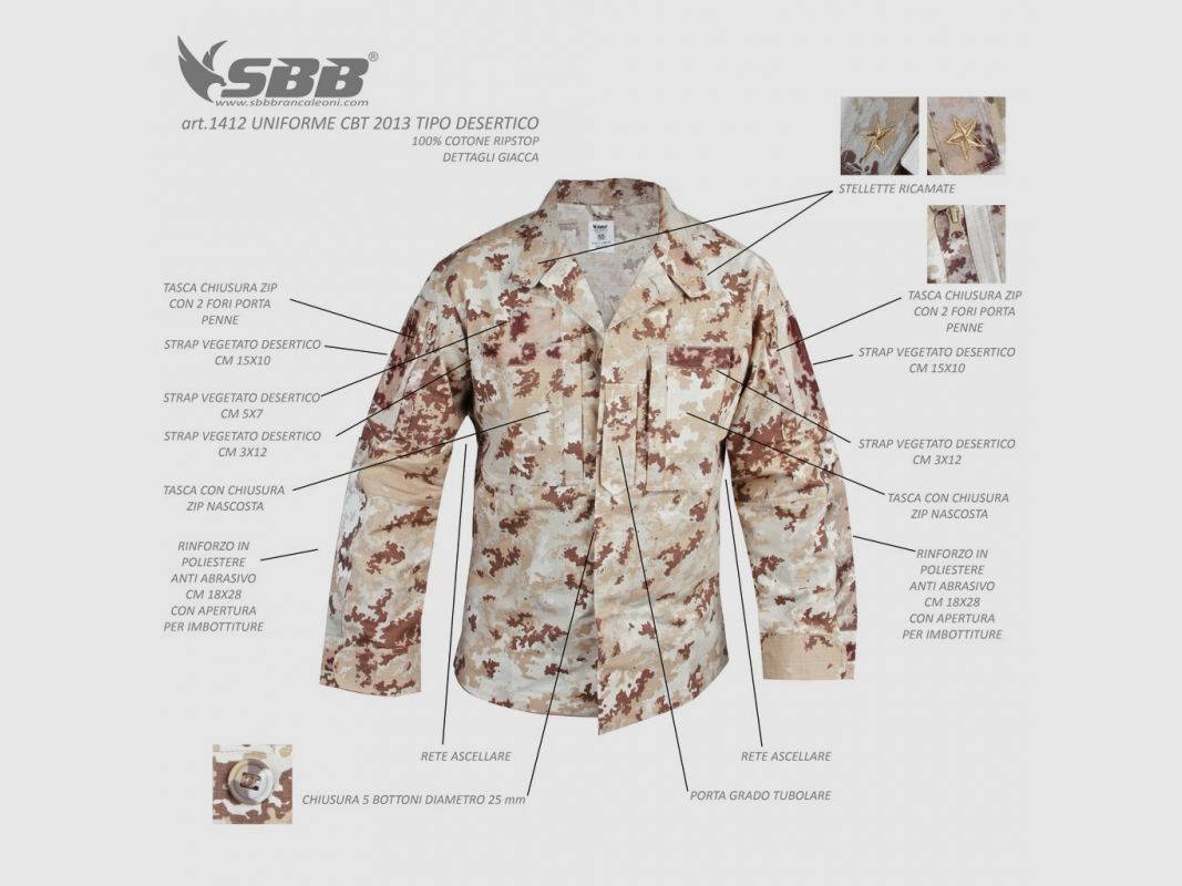 SBB Uniforme CBT 100% Baumwolle DESERTICA mod.2019, Bild 2 von 5