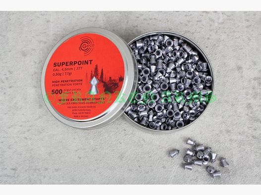 Geco Superpoint bala puntiaguda 4,5 mm 500 piezas precios por volumen