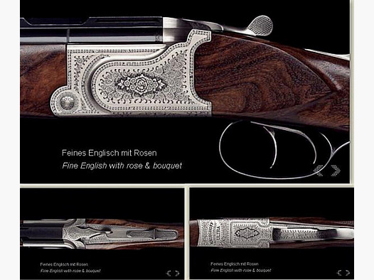 KRIEGHOFF Mehrpreis für Neuwaffe Gravur: 8 Englisch mit Rosen Optima-Ultra-Classic-Hubertus