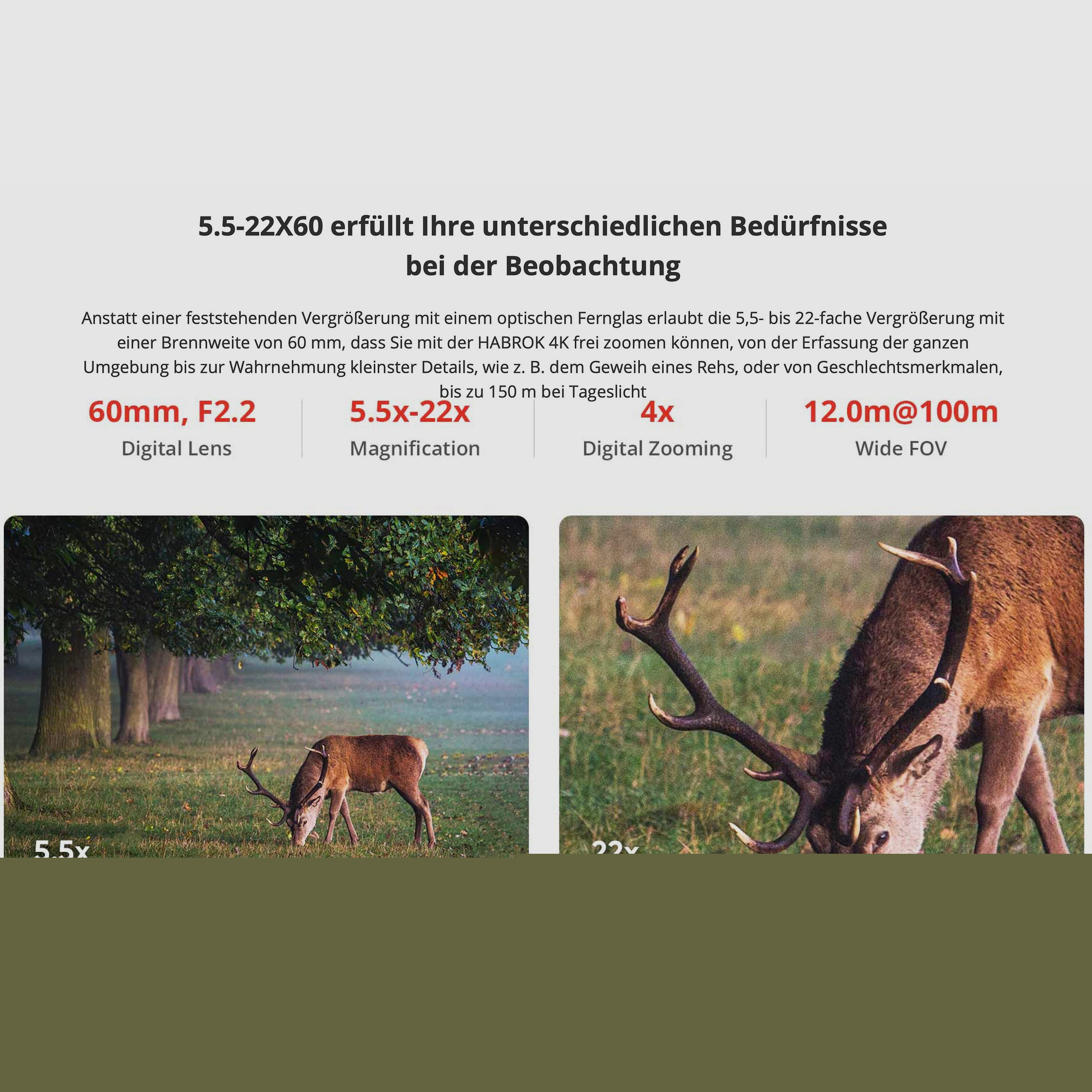 Hikmicro Binocular Habrok 4K HE25L 5.5-22x60 Thermal Imaging/Night Vision/Digital Camera 850Nm 1920 x 1080