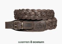 Sauer Gewehrriemen Leder geflochten Braun