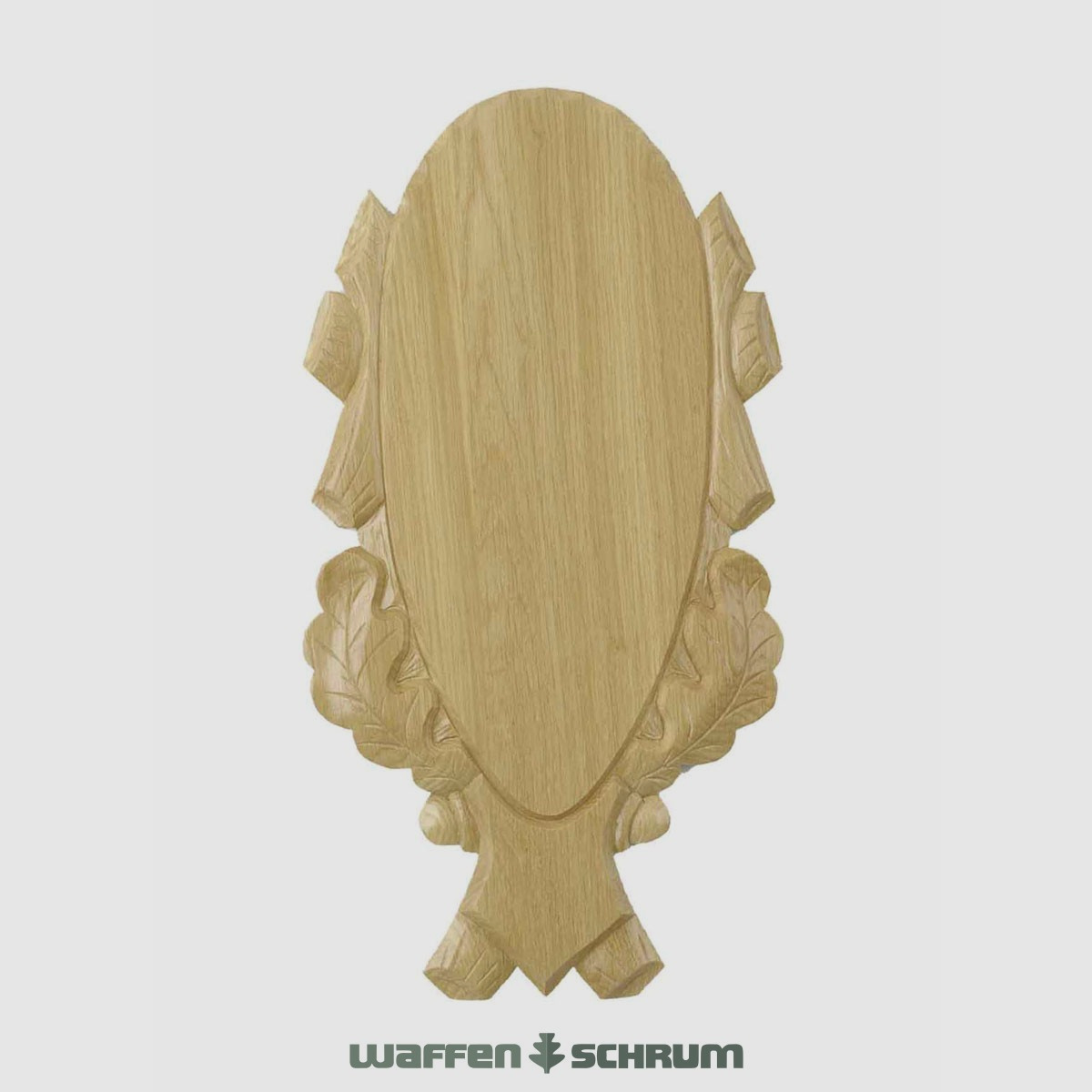 Eurohunt Geweihbrett 36x19cm Eiche - Hell - Geschnitzt Außenmaß 46x26cm