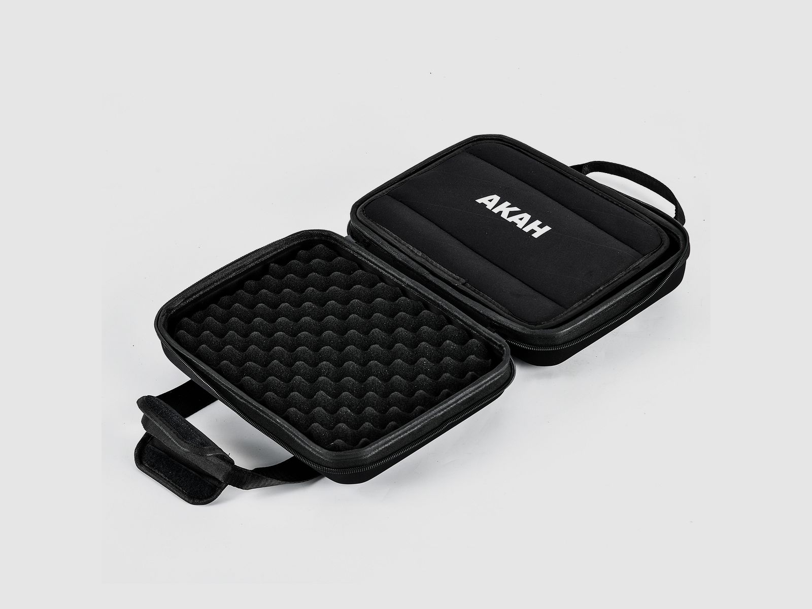 AKAH Hardcase Kurzwaffenkoffer – Nylon/Noppenschaum, abschließbar – 30,5×22,5×10,5 cm – Schwarz