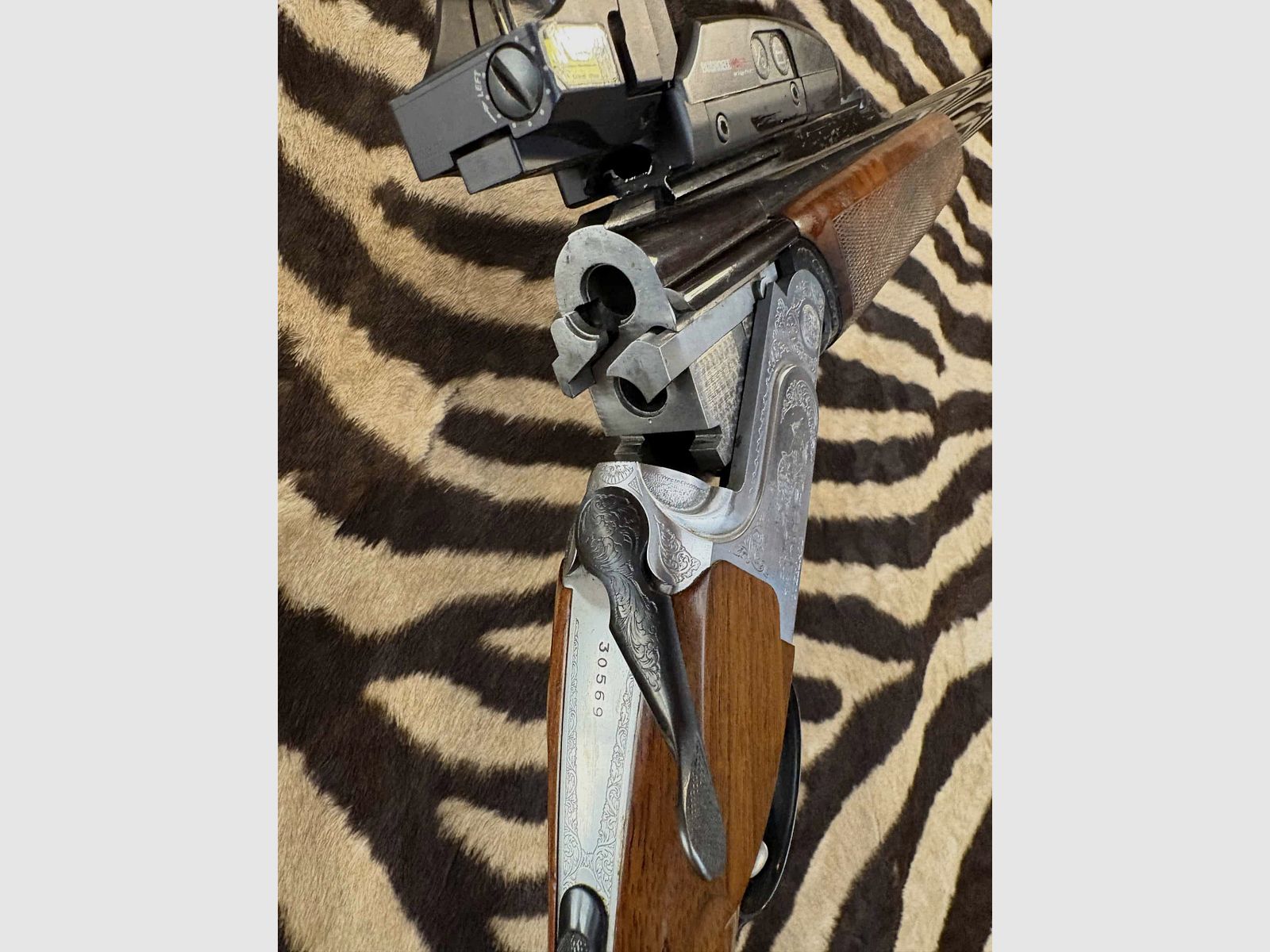 Vouzelaud Doppelbüchse Bockdoppelflinte Kal. 9.3x74R – Bushnell Holosight, Bild 2 von 12