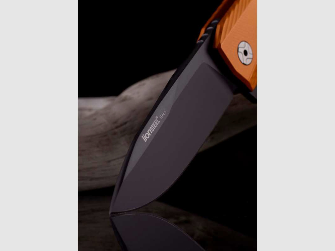Lionsteel ROK Aluminium Taschenmesser, orange, schwarz