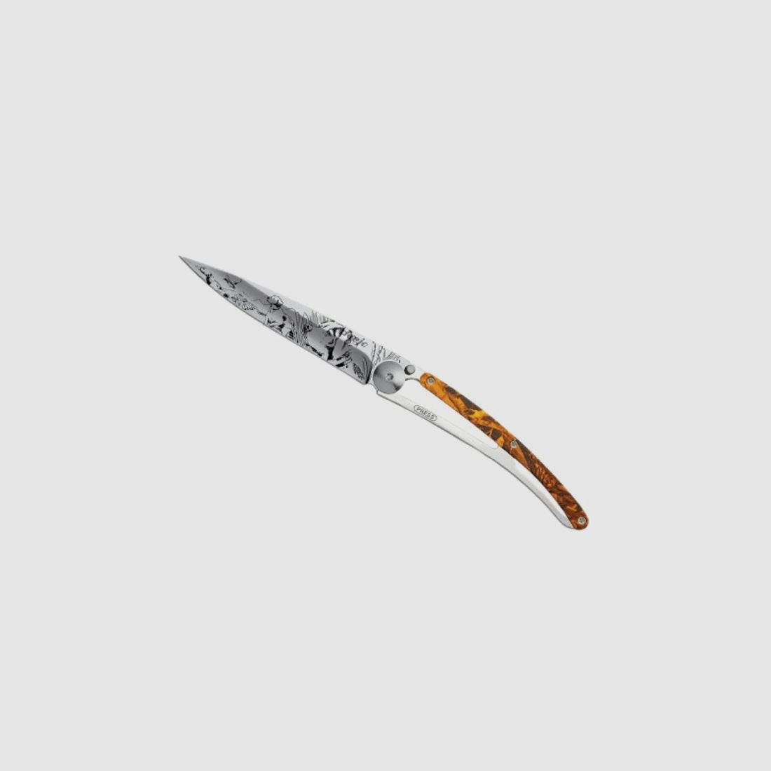 Deejo Couteau de poche Orange Camo | Chasse, image 3 sur 12