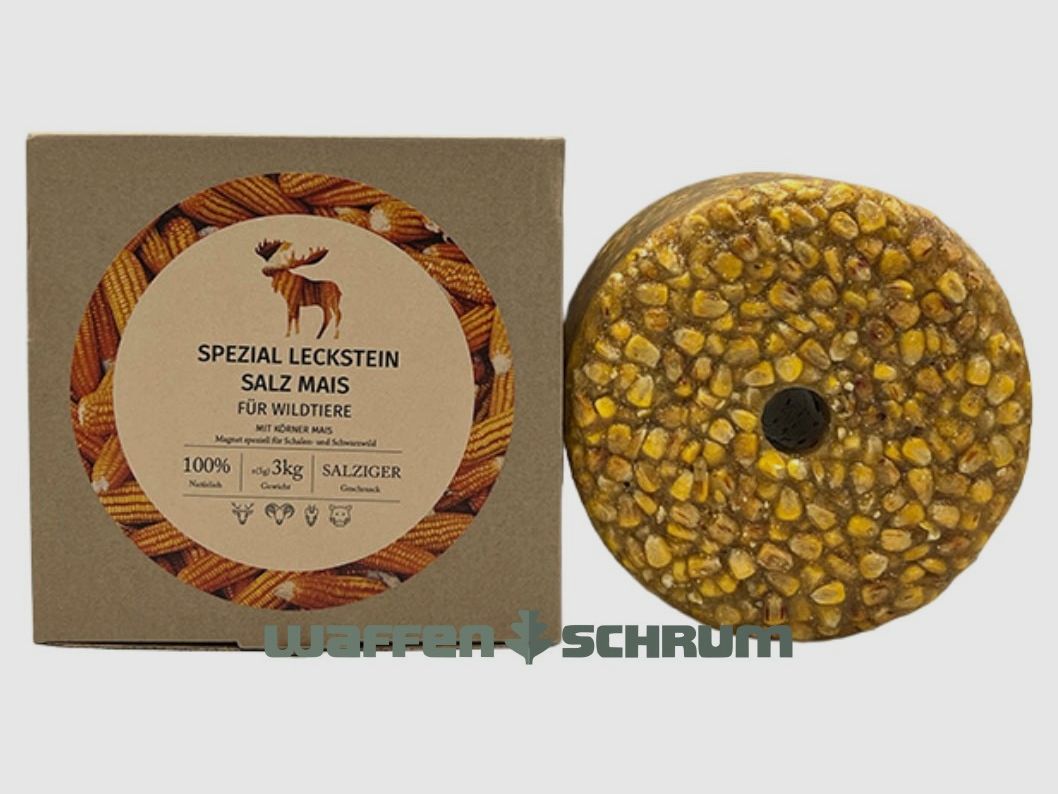 Wildlutscher Spezial Leckstein 3 kg Salz Mais