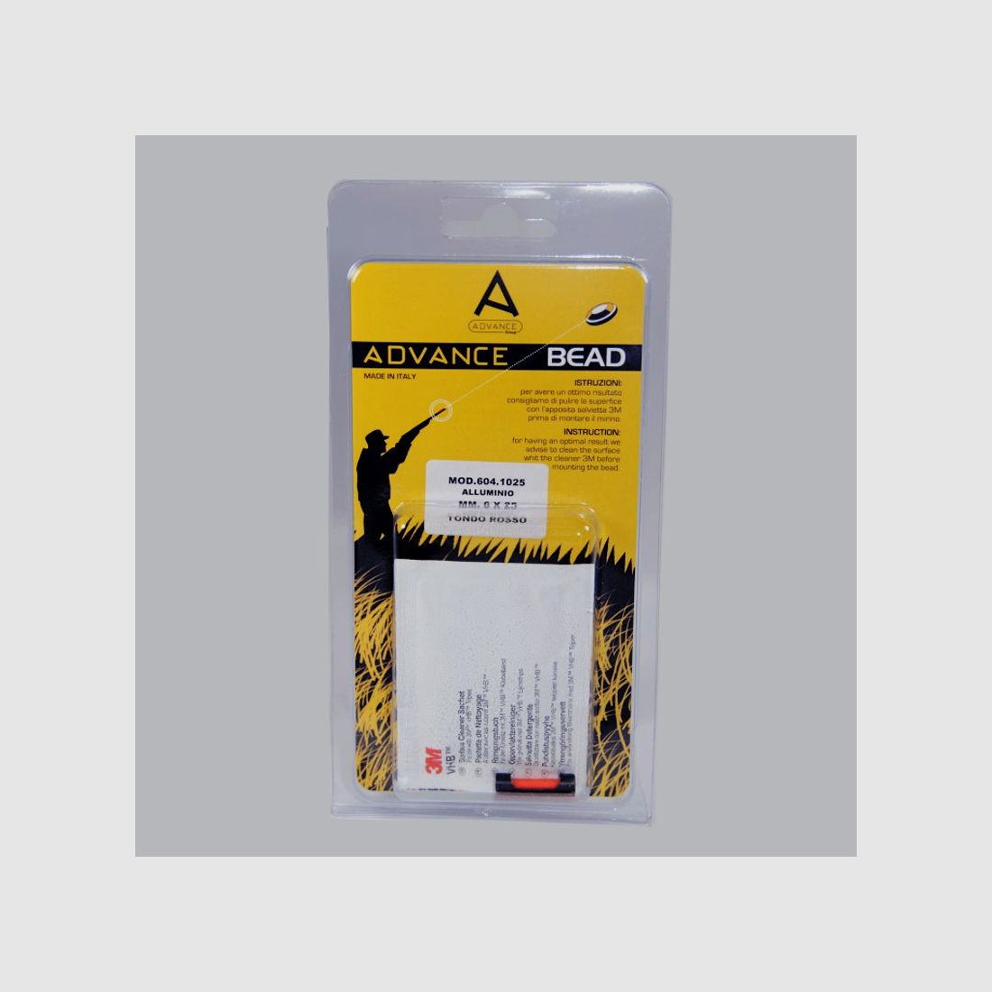ALUMINIUMVISIER MIT 6x25 MM RUND ROT IN FLUORESZIERENDEM FASEROPTIK, Bild 3 von 3