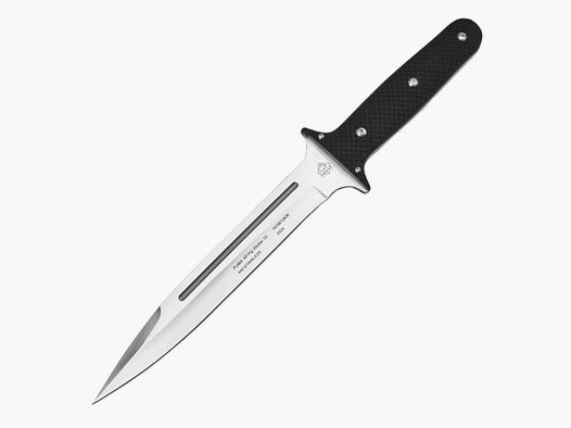 PUMA XP cuchillo para jabalí 13, cuchillo de captura, pakkawood negro con piel de pez, funda de kydex