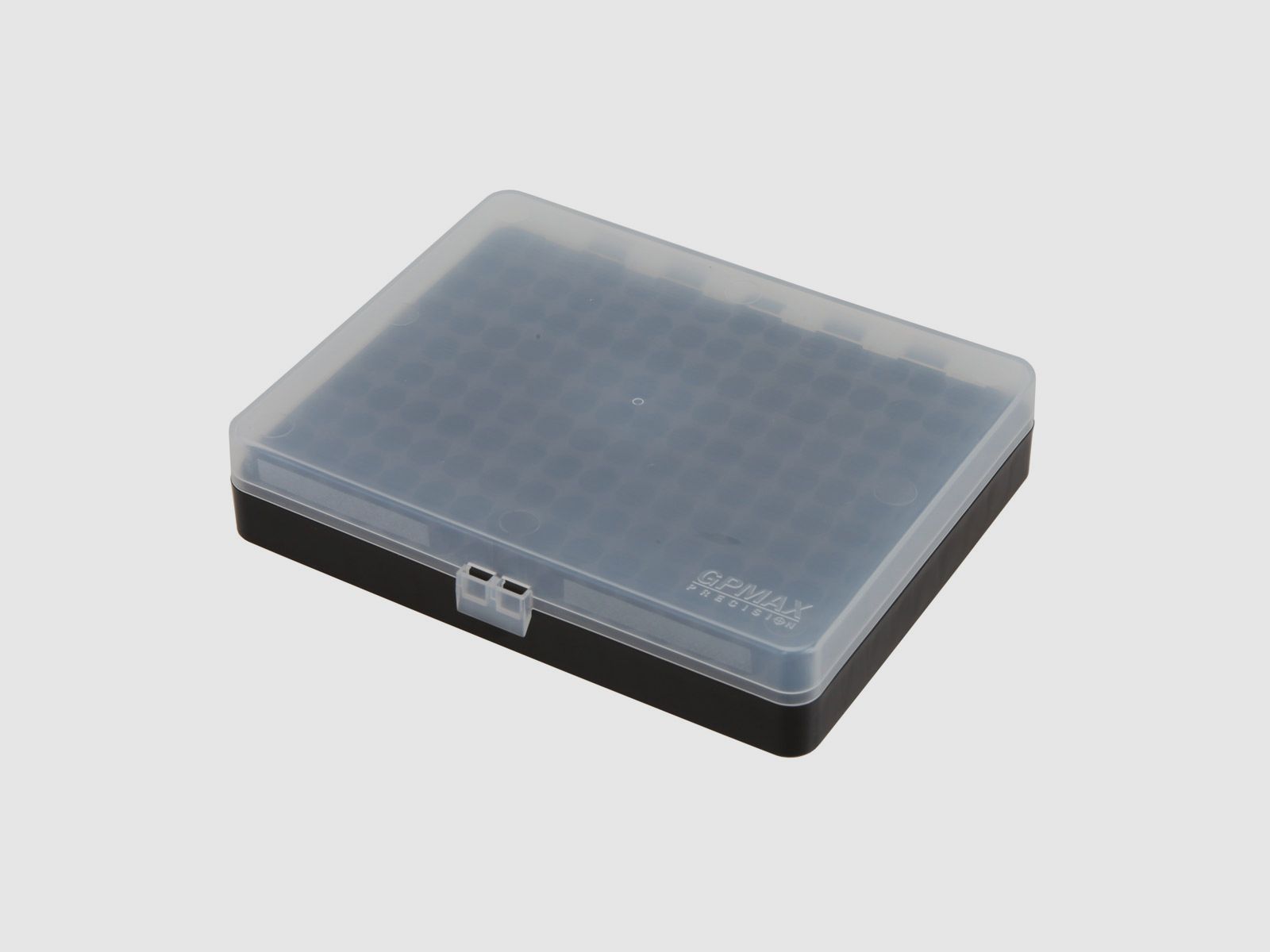 CAJA DE PLÁSTICO PARA CAL. 9X21 150 PCS NEGRA CON TAPA TRANSPARENTE