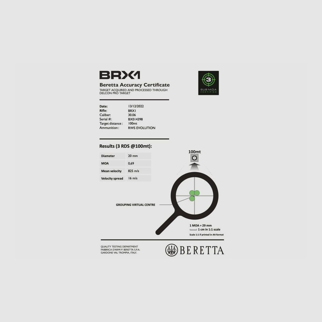Beretta BRX1 Synthetic Black .30-06 LL 51 cm Geradezugrepetierbüchse M14x1 .30-06Spring