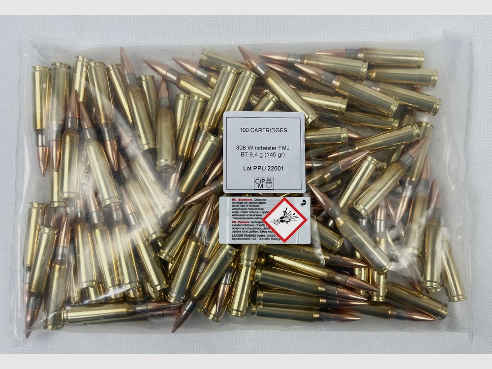 PPU Büchsenpatrone .308 Win FMJ BT 145grs