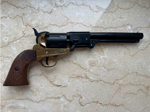 Deko Konföderiertenrevolver Griswold & Gunnison USA 1860, schwarz messing Holzgriffschalen