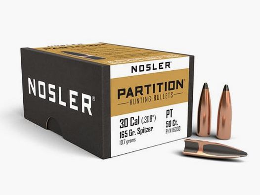 50 St. Nosler Jagdgeschosse Kal .30 / .308 Partition / 165 Grain #16630