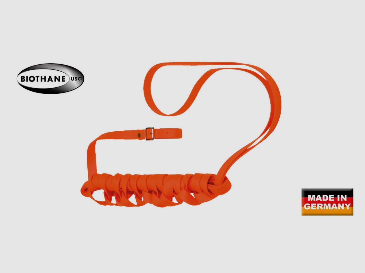 AKAH Biothane Schweiriemen mit Lederstopper 8 m