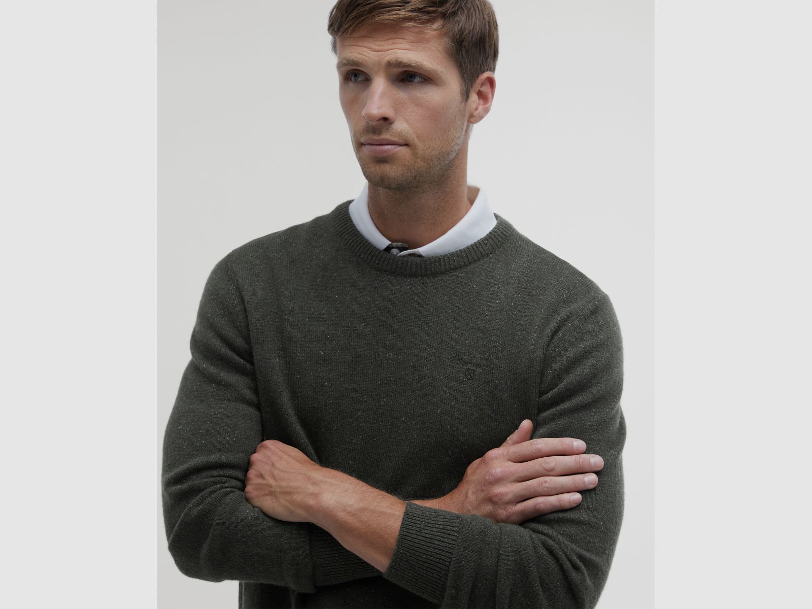 BARBOUR Essential Pullover Tisbury Dark Seaweed