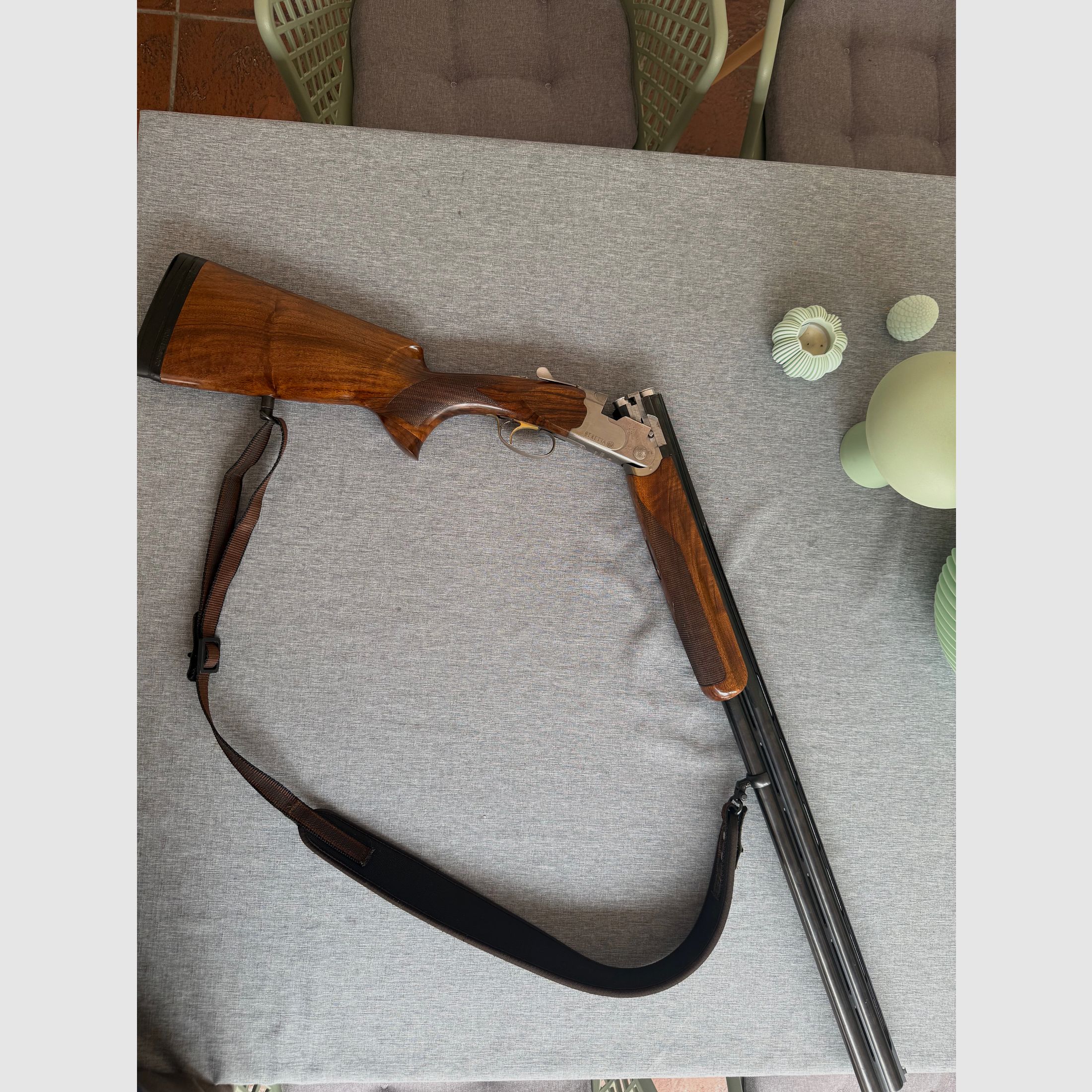 Beretta 686 White Onyx, Bockdoppelflinte mit 76-cm-Läufen.