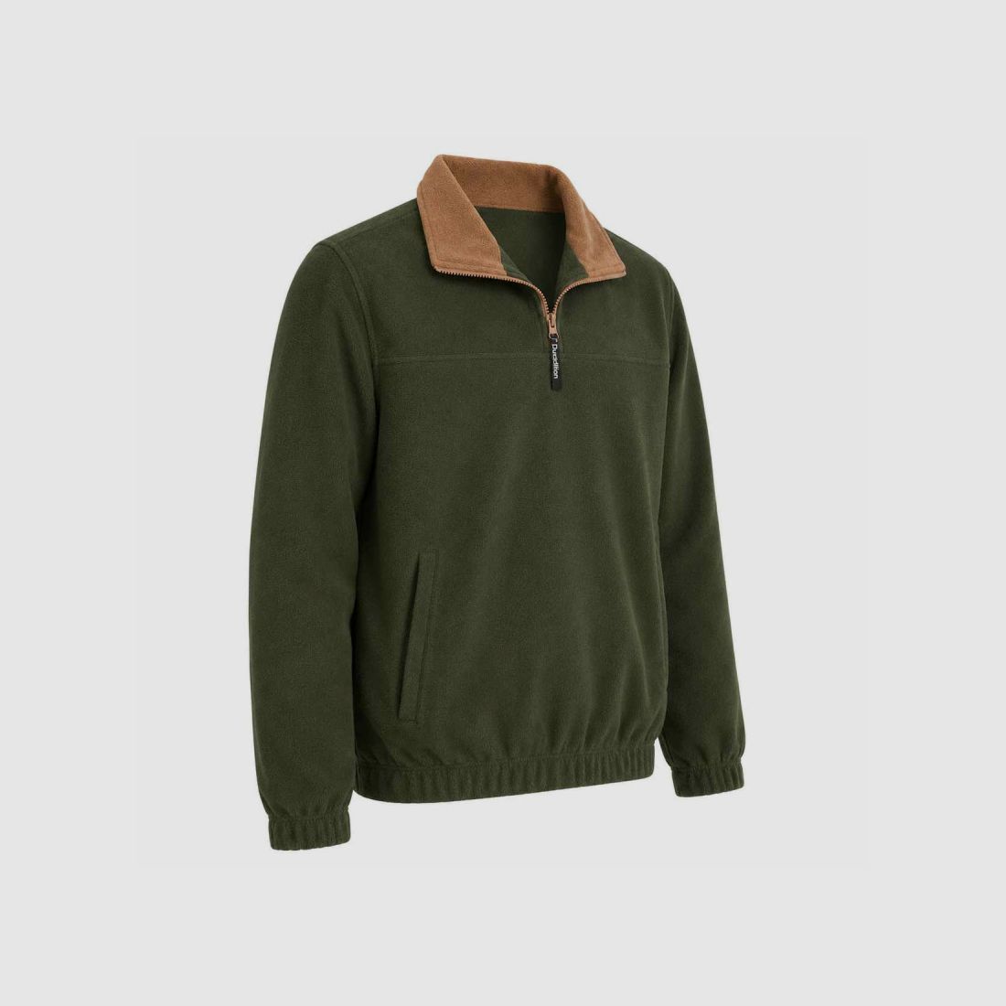 Hochwertiger Fleece-Pullover khaki und beige 180g/m², Bild 2 von 4