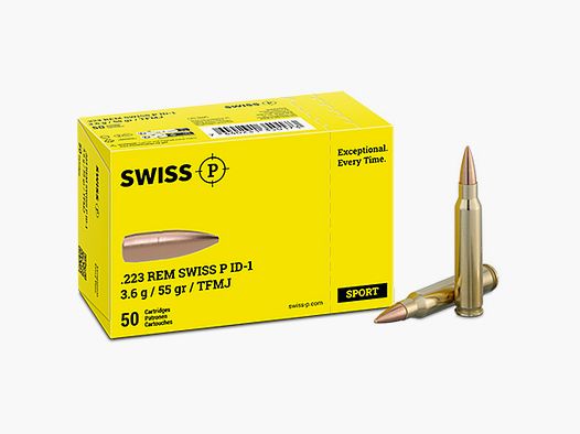 Swiss P – .223 Rem DS-1 FMJ 3.6 g / 55 gr / 1000 Stück