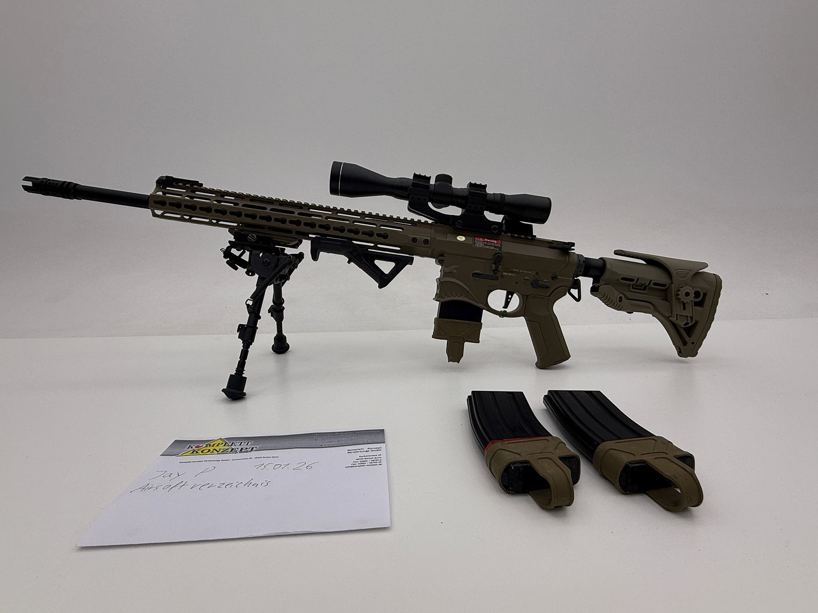ARES Amoeba Spartan KeyMod Airsoft S-AEG – DMR-Optik – Primer propietario