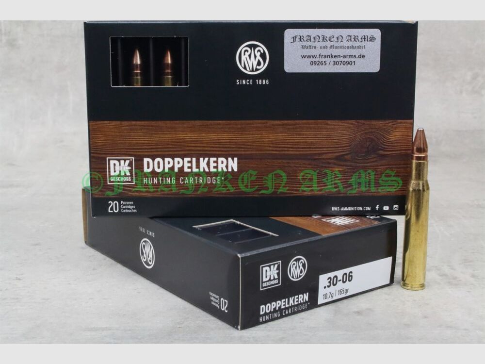 RWS Doppelkern .30-06 Spr. 165gr. 10,7g 20 pezzi prezzo per quantità