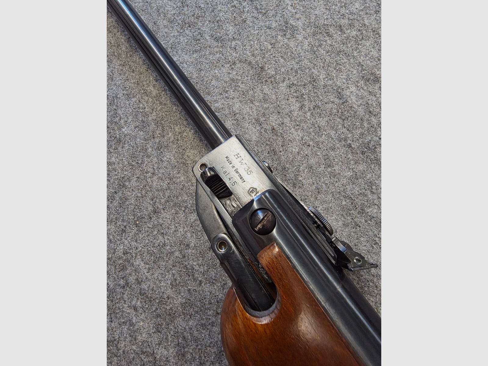 Weihrauch HW 35 del 1970 con marchio F canna basculante carabina ad aria calibro 4,5 mm HW35