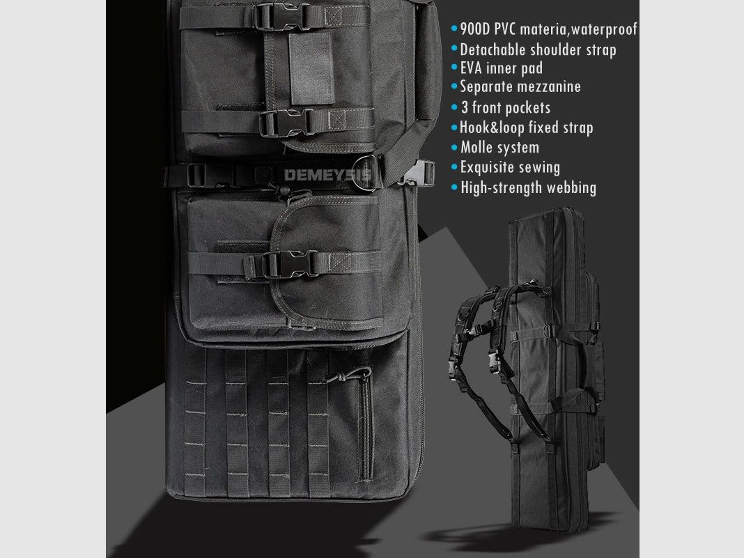 <Tekst>Tactische MOLLE-wapentas voor 2 geweren – 600D Oxford – Rugzak & tas – 95 cm / 116 cm – Airsoft, jacht, schietsport</Tekst>