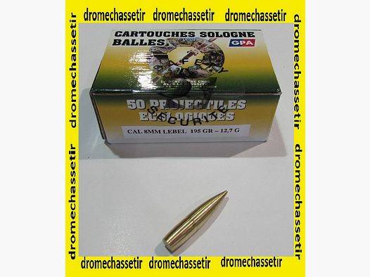 Los 50 Geschosse GPA 8mm Lebel 195 grains, 12,7 Gramm
