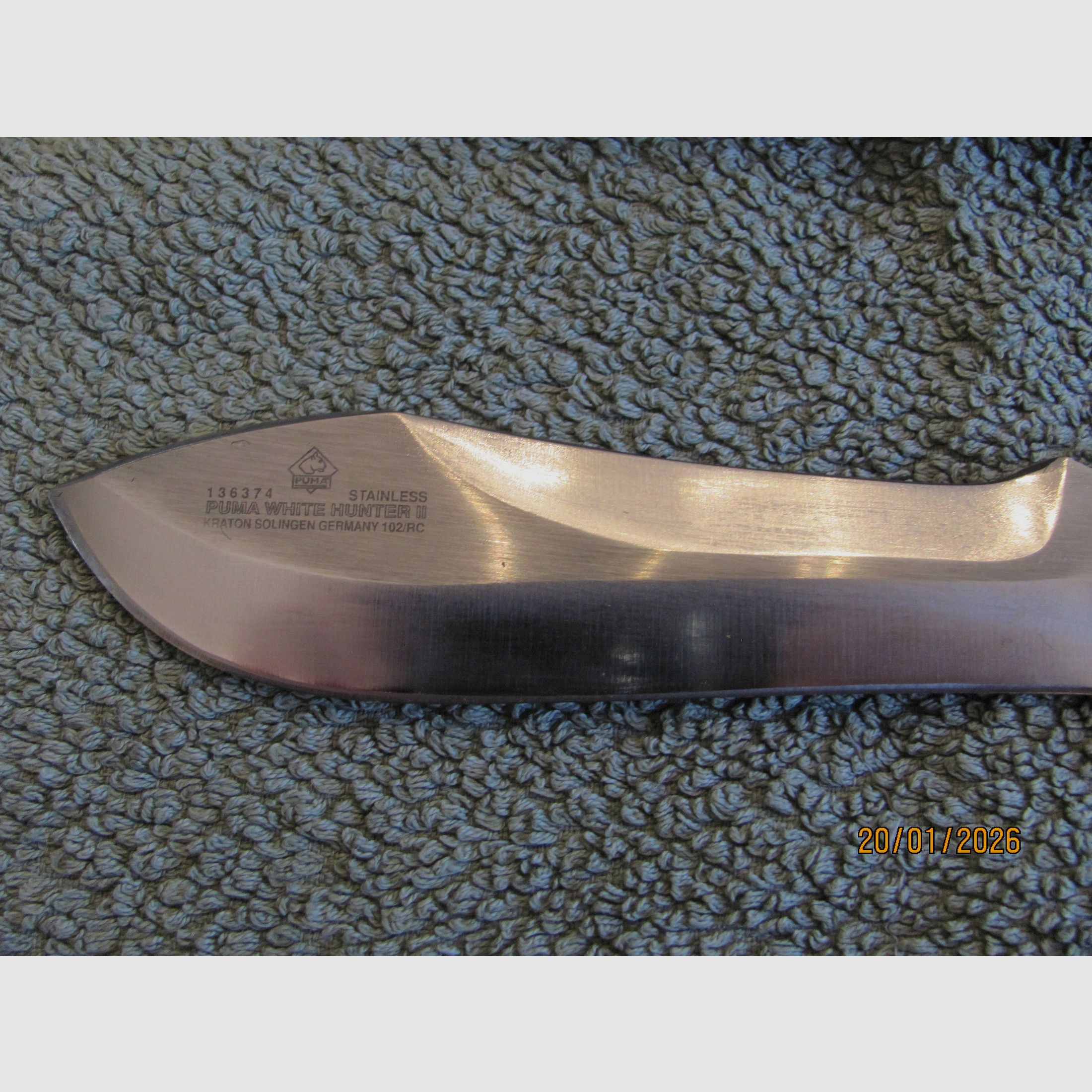 Original Puma White Hunter avec une poignée en os faite à la main - PIÈCE UNIQUE !