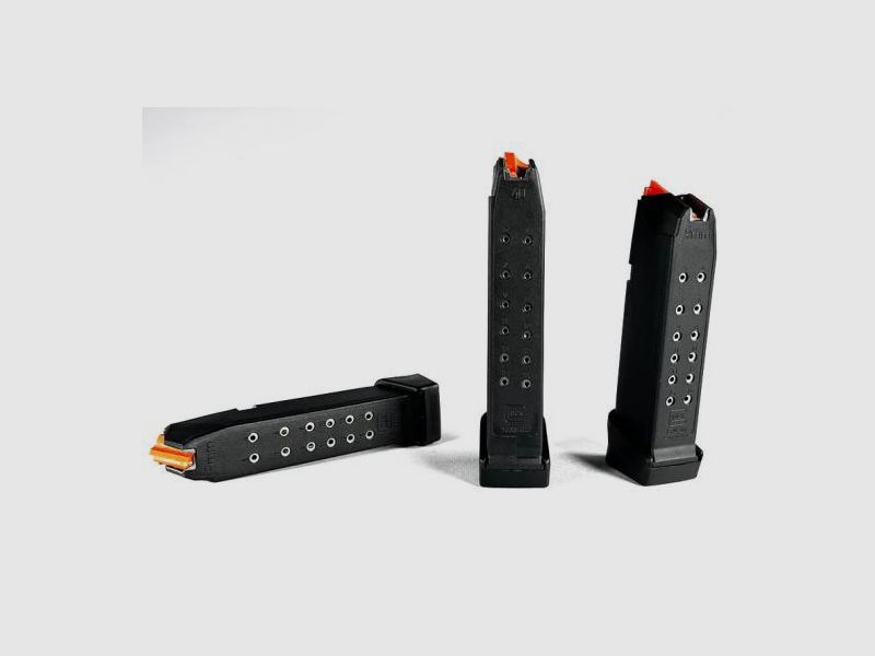 GLOCK HighCap-Magazine mit Zubringer signalorange