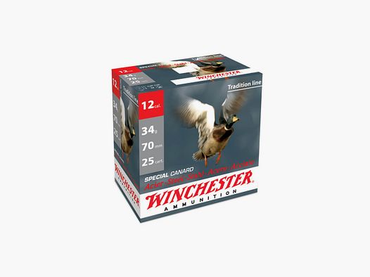 Cartouches Winchester Tradition Line 12/70 34 g spécial canard grenaille acier numéro 4