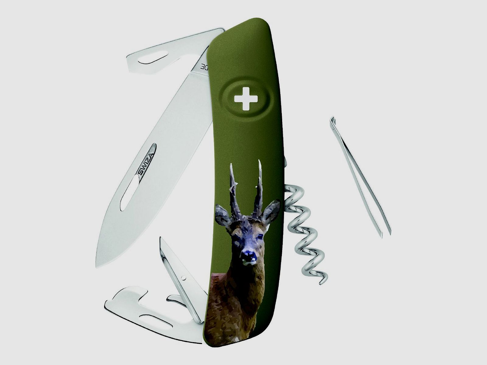 Swiza Klappmesser D05 Rehbock  Klingenlänge: 7,5cm - Stahl 440 Klingensperre