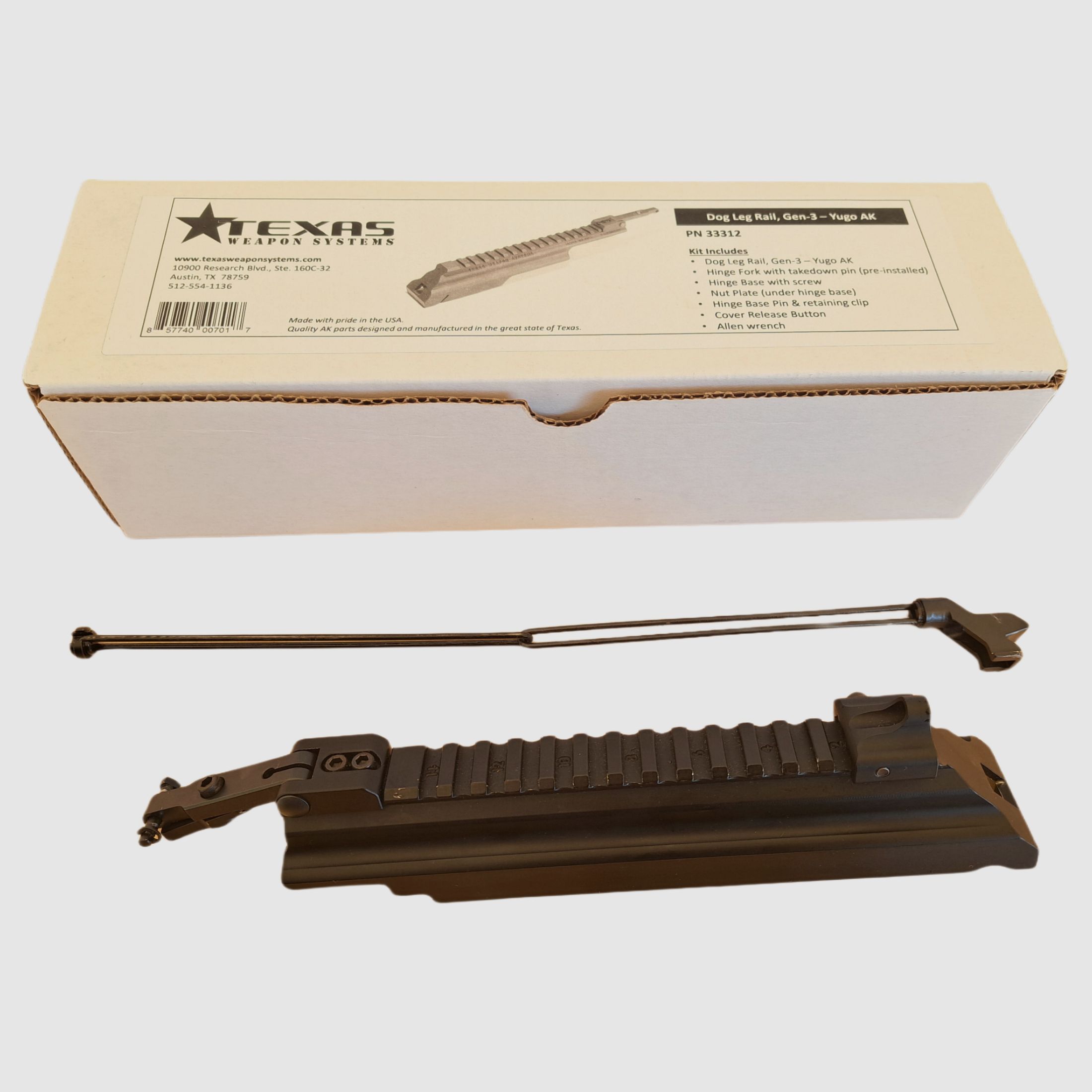 Zastava M2010 / M77 .308 Texas Weapon System Gen-3 Dog Leg Rail  Picatinny