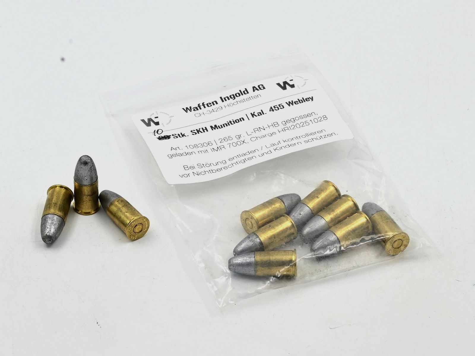 SKH, 455 Webley MKII, L-RN-HB 265 gr, 20 pcs.