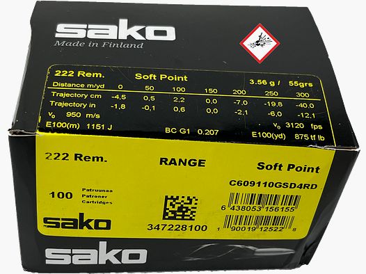 Sako cartucho de rifle Gamehead .222 SP 55grs