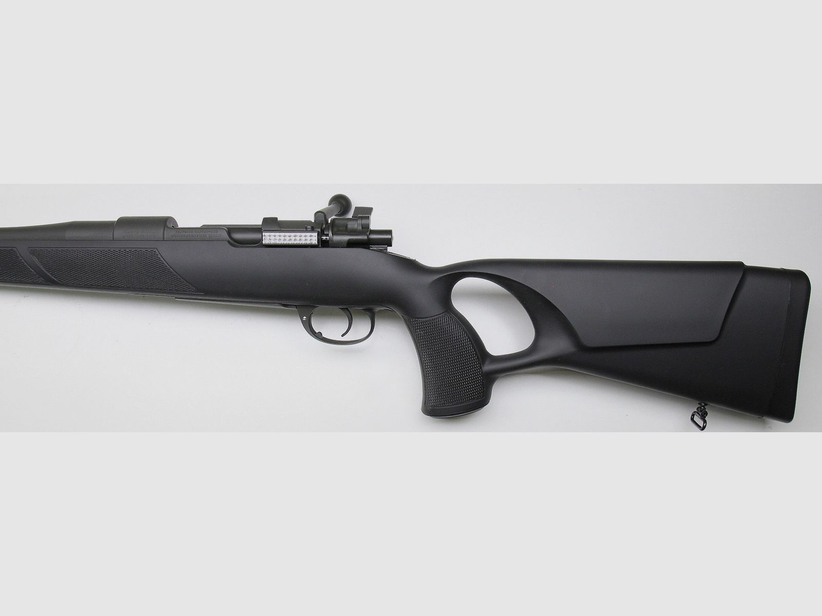Faude 98 Custom, caliber .308 Win. with plastic skeleton stock and Cerakote coating