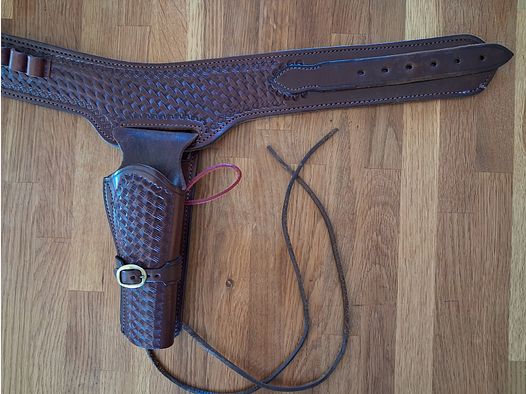 cinturón western de alta calidad con funda (¡hermoso objeto de colección!)