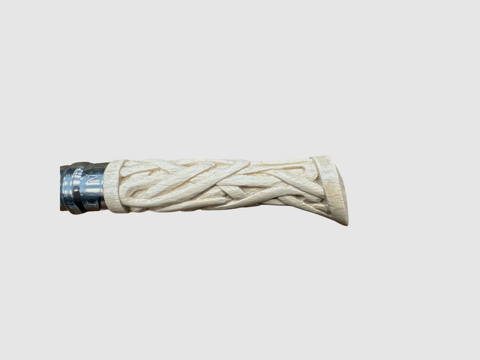COLTELLO – OPINEL – N.9 INOX REALIZZATO A MANO INTAGLIO AD INTRECCIO, immagine 3 di 4