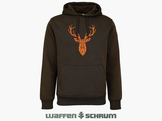 Hubertus Hoodie Huntig Hirsch Oliv /braun