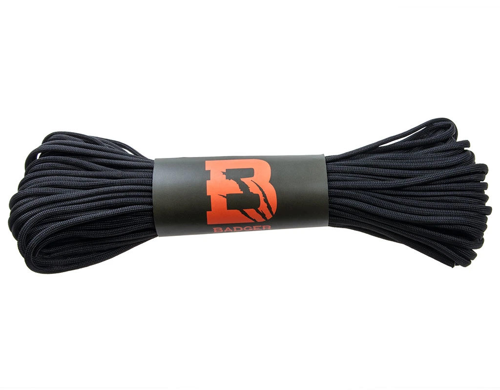 Linka Paracord spadochronowa Badger Outdoor 550 czarna 30m